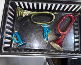 4 Trumpet Glass Christmas Ornament 14.00