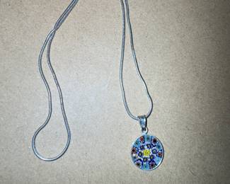 Art Glass Pendant with Chain $10.00