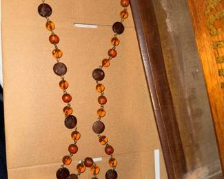 Amber Color Beaded Necklace $9.00