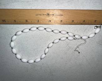 White Beaded Necklace $4.00