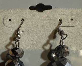 2 Gray Beaded Earrings $3.00