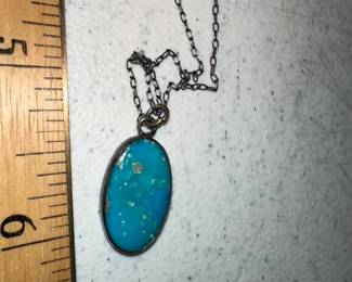 Sterling Silver Stunning Blue Stone Pendant $28.00