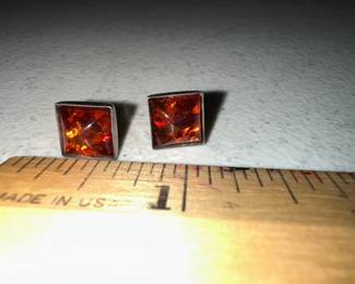 Amber Sterling Silver Earrings $18.00