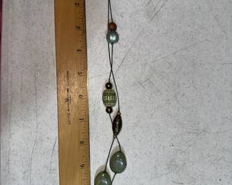 Green and Brown Beaded Necklace $5.00