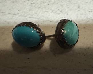 Sterling Silver Blue Studs $8.00