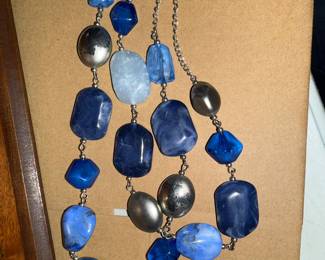 Large Blue Multi Stone Necklace $6.00