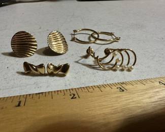4 pairs of Pierved Eaarrings $8.00