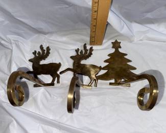 3 Brass Stocking Holders $9.00