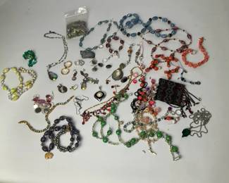 Costume Jewelry with Beaded Necklaces, Bracelets, Earrings and Pendants