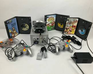 Nintendo GameCube Console with Controllers and Games