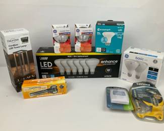 Lighting  Electrical Supply Lot with Bulbs and Accessories