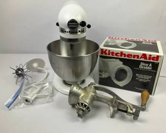 Kitchen aid Classic Mixer With Attachments And Meat Grinder