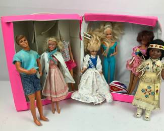 Vintage Barbie, Ken and Doll Carrying Case Lot