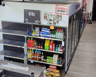 DisplayRite Walk In Refrigerator/Cooler With 5 Doors, Adjustable Shelving And One Door For Walk In Unit, Unit Measures 8' x 29' x 8'
