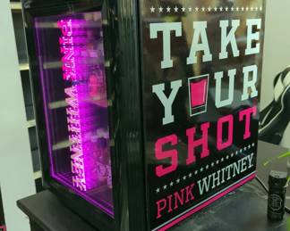 Pink Whitney Branded Countertop Display Cooler, Model SC35, Powers On