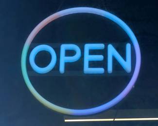 Circular LED "OPEN" Sign