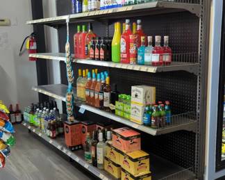 Retail Gondola Shelving Unit With Pegboard Backing, Each Section Measures 69" x 48" x 24", Includes 2 Units,