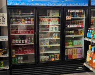 True Refrigerator Three Door Cooler With Adjustable Shelving, 79" x 78" x 29.5"