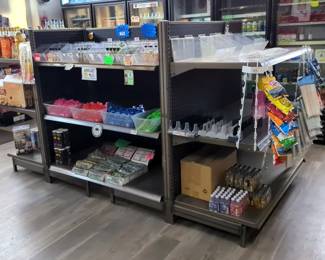 Retail Gondola Shelving Unit With Pegboard Backing, Each Section Measures 54" x 48" x 24", Includes 4 Units