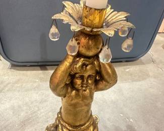 Gold cherub candleholder