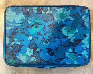 Blue Floral Suitcase