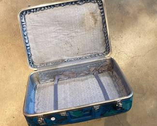 Blue Floral Suitcase