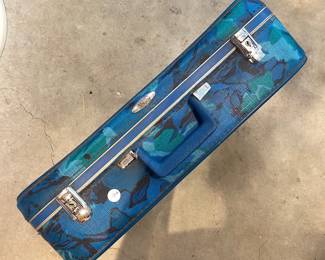 Blue Floral Suitcase