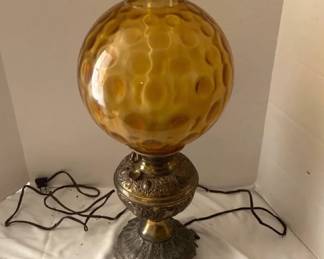 Amber Glass Globe Lamp