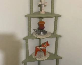 Corner Shelf Fivetiered Wooden Display With Trinkets
