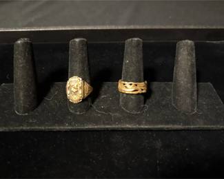  01 14K Gold Ring And 10K Gold Ring