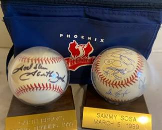 Garth Brooks And Sammy Sosa Signed Baseballs