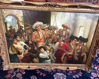 Robert Kemm 1800's Bullfighting oil on canvas