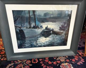 John Whorf "The Island Maid Moonlight" 1945 watercolor canvas