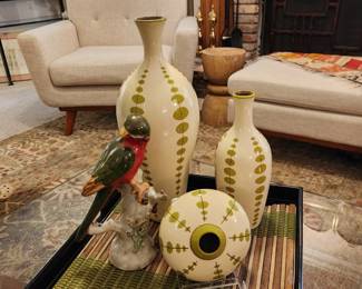 Vintage Parrot Figurine and Pottery