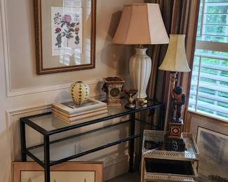 Glass Top Console Table and Nesting Tables