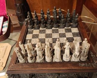 Vintage Sculptured Chess Set
