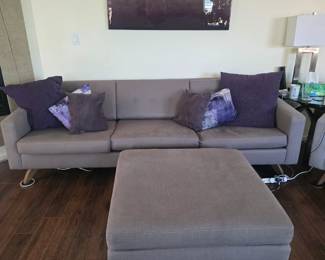 living room couch and ottoman