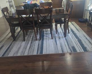 rug and dining table