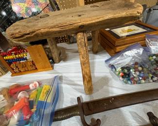 Primitive Wooden Milking Stool