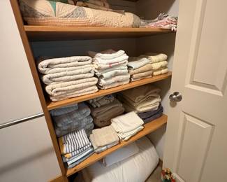Vintage Quilted Bedspread and Linens