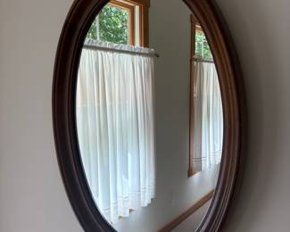 Oval Wood Framed Mirror