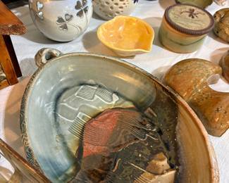 Studio Pottery Serving Bowl with Handles