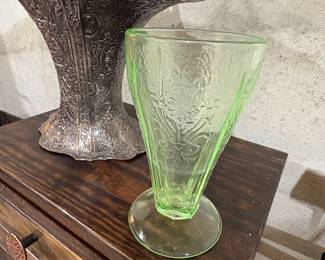 Anchor Hocking Cameo Green Footed Compote