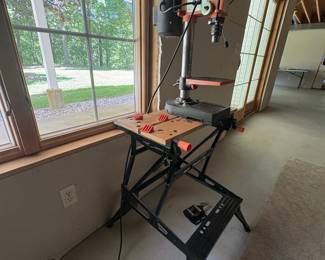 Central Machinery 12-inch Variable Speed Drill Press with Workstation