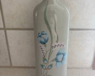 Vintage Otagiri Japan Floral Ceramic Vase with Gold Rim