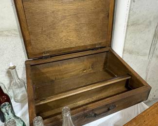 Antique Wooden Writing Slope / Lap Desk