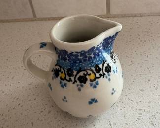 Boleslawiec Ceramic Creamer - "Silver Lace" Pattern