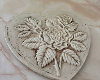 Heart-Shaped Rose Relief Plaque