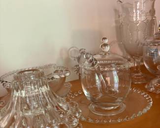 Imperial Glass Candlewick Condiment Set