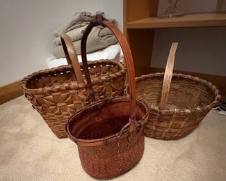 Woven Splint Baskets with Handles